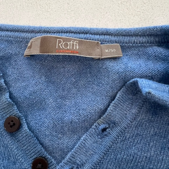 Raffi Cashmere Luxury V-Neck Sweater Merino Wool Cashmere Blend Medium - Picture 4 of 7